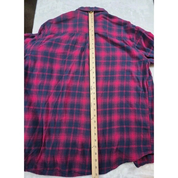 Chaps 2XL Mens Red Plaid Flannel Button Up Long Sleeve Shirt - Picture 6 of 7